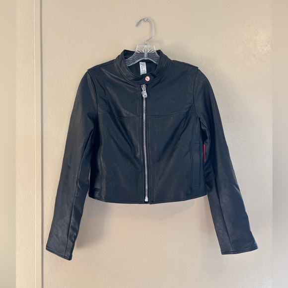NWT SPANX women’s Leather-Like Moto Jacket sz L - Picture 1 of 8